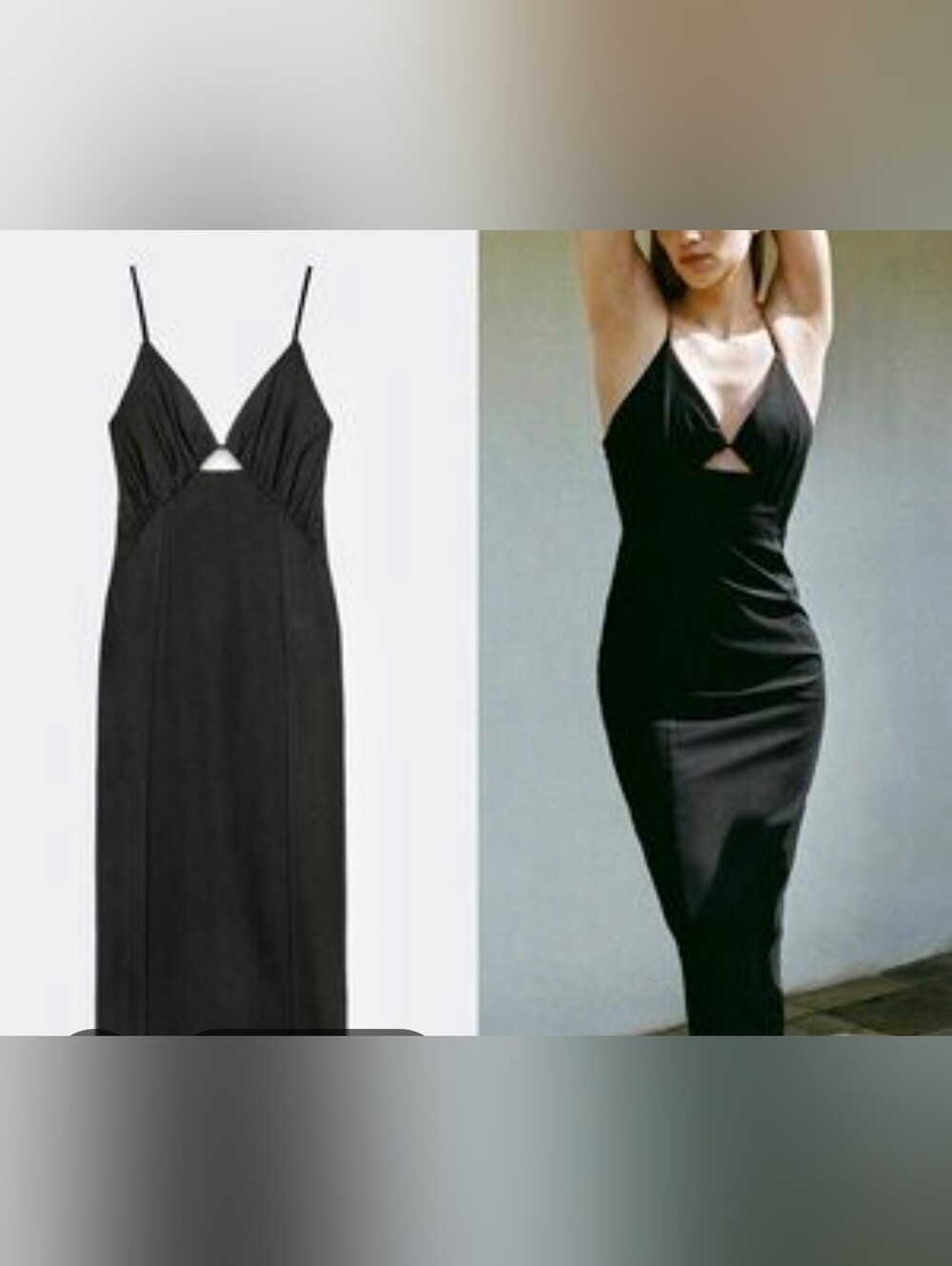 Zara Black Strapless-Look Cutout Slip Dress